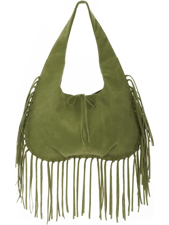 Handbags - vintage Fringe Shoulder Bags for Women Western Hobo Handbags Vegan Faux Suede Le